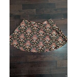 holiCHIC Riley Embroidered Foil Mini Skirt Black Multi Boho Art Deco XL